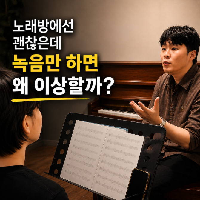 천안 보컬학원｜노래방에서는 괜찮은데 녹음만 하면 이상한 이유